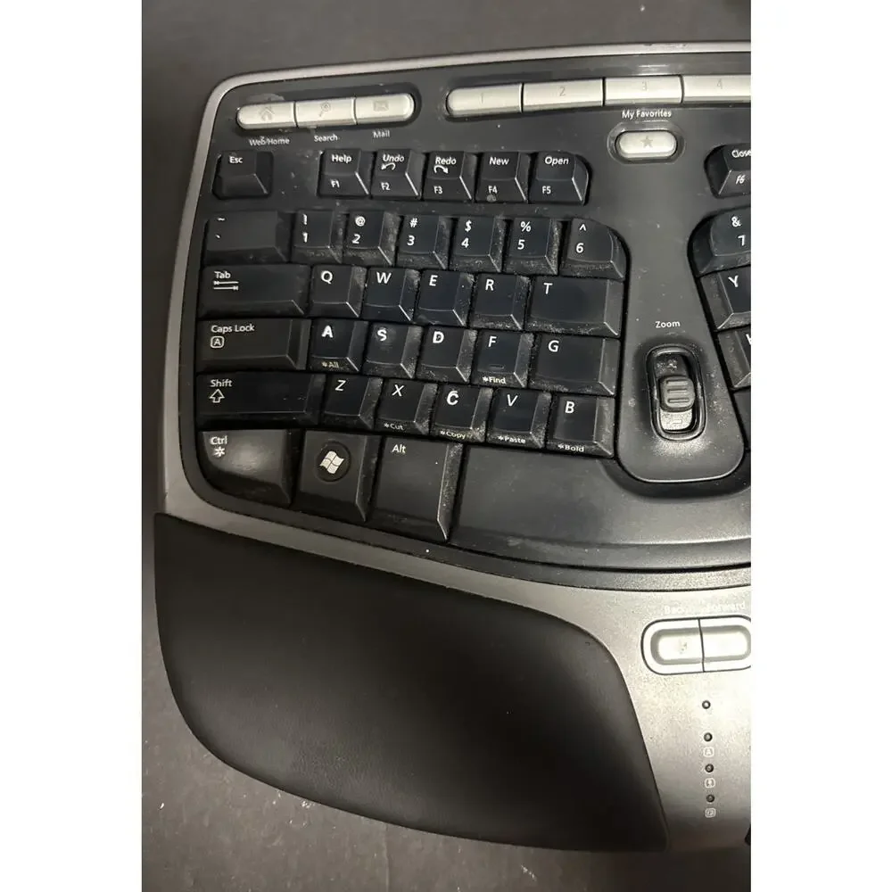 Microsoft 4000 V1.0 KU-0462 1048 Natural Ergonomic Keyboard Palm Lift Tested